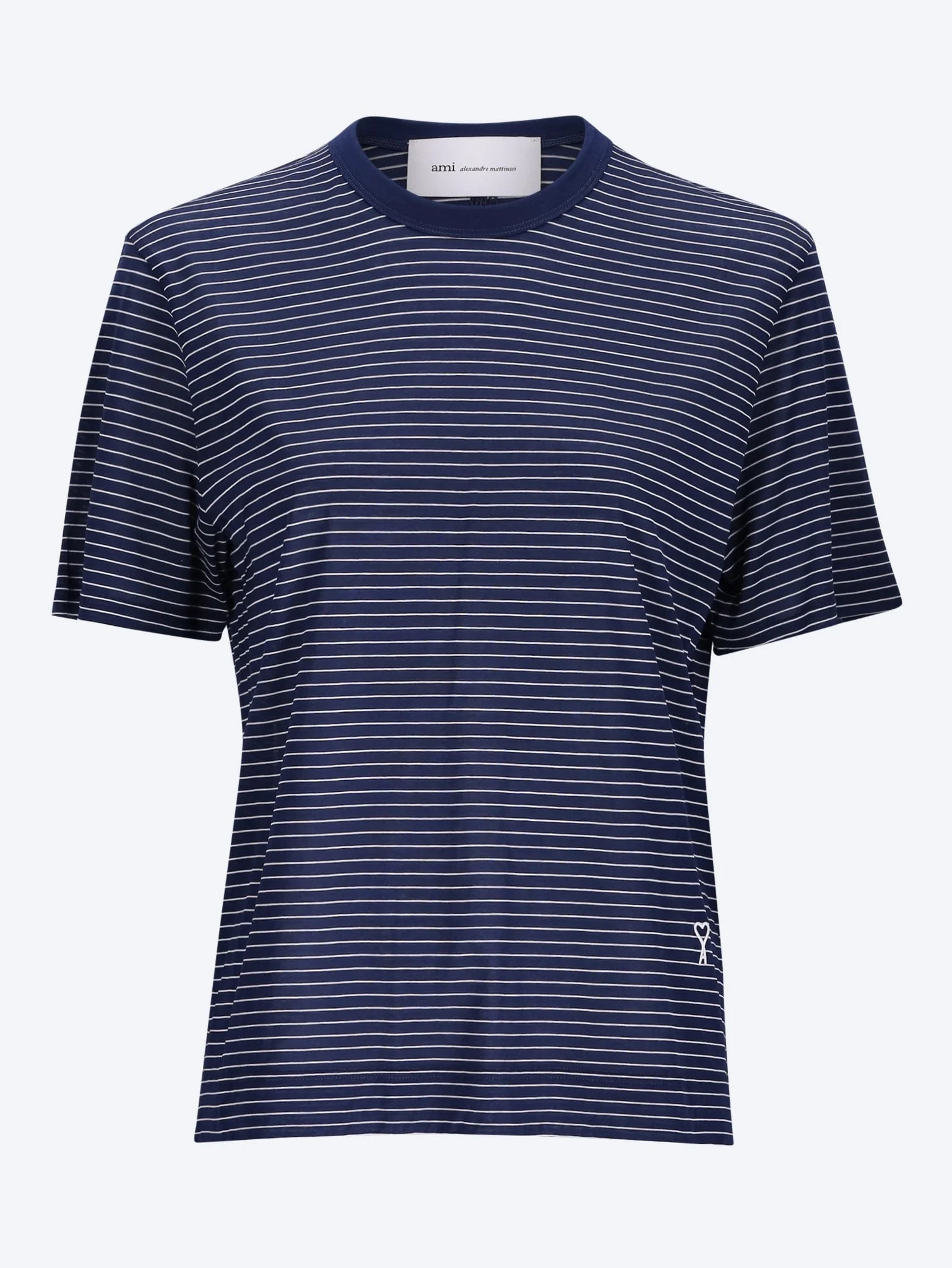 Ami de coeur patch classic fit short sleeves striped t-shirt