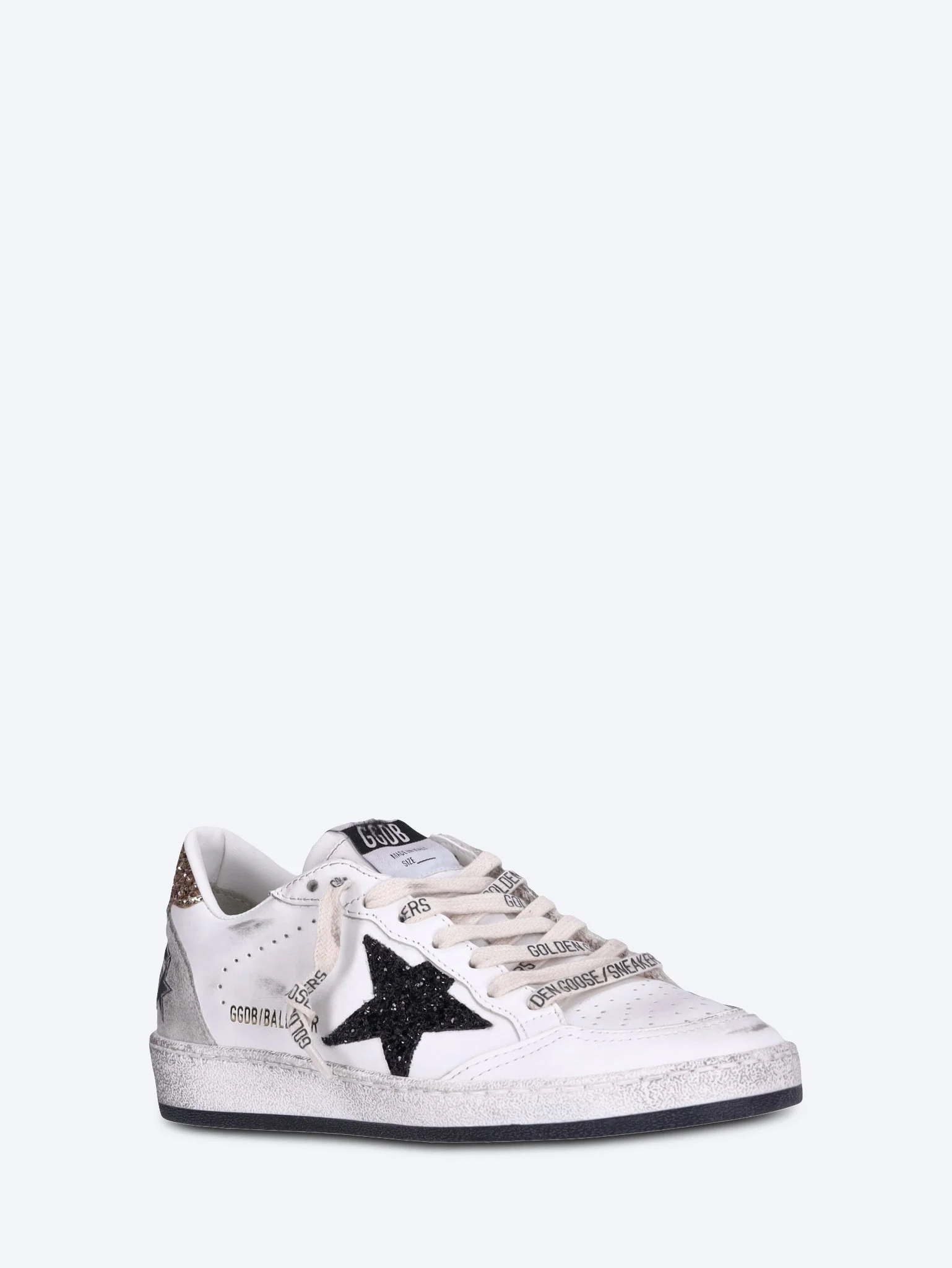 Ballstar leather upper toe glitter star suede sneakers - Image 2