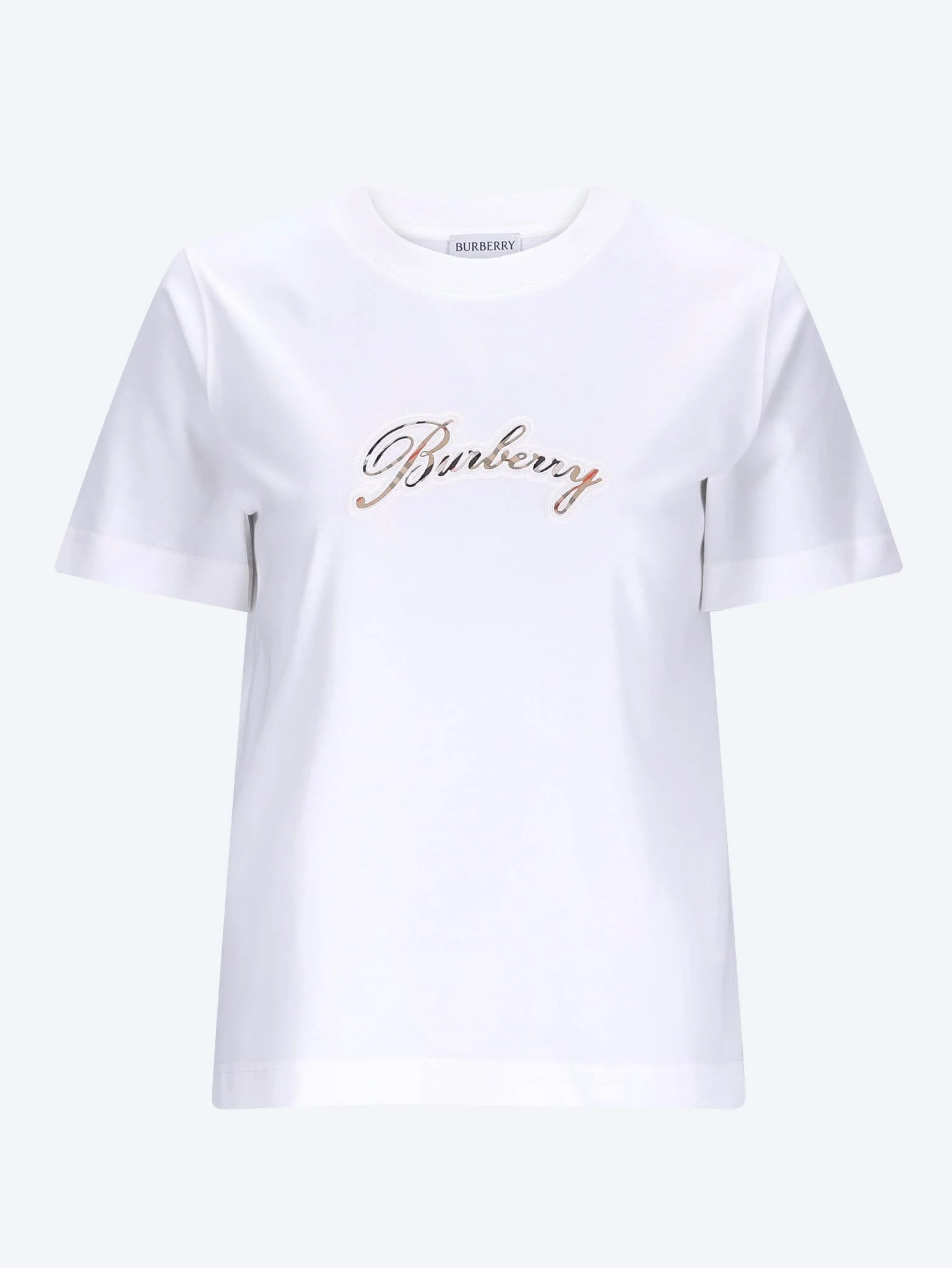Check cursive logo t-shirt
