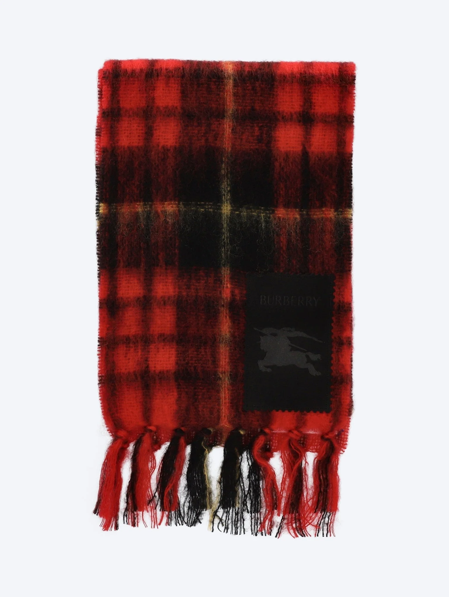 Check mohair wool scarf