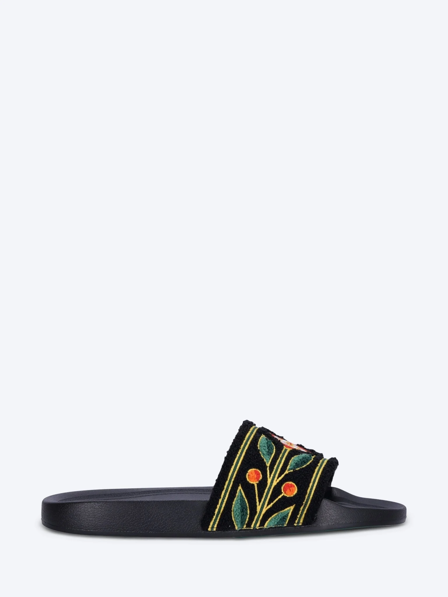 Mens embroidered terry sliders