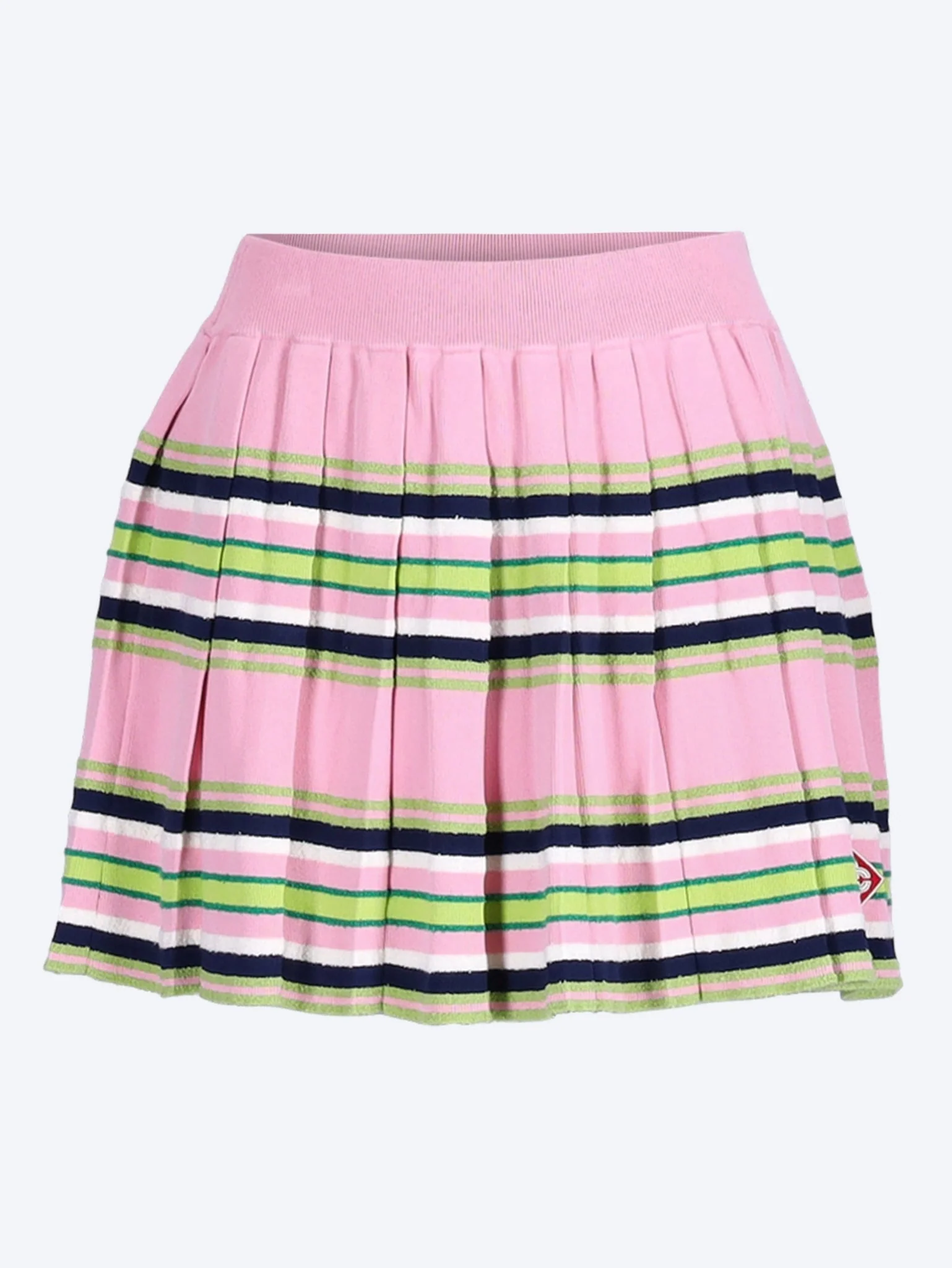 Stripe mini pleated skirt