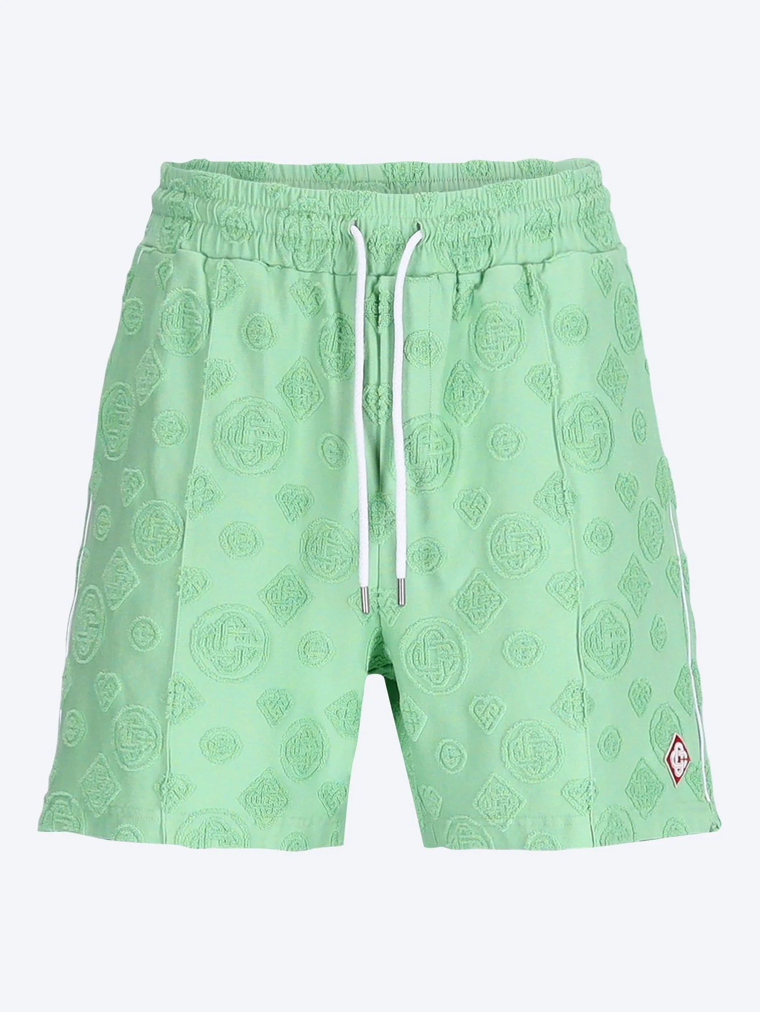 Towelling monogram shorts
