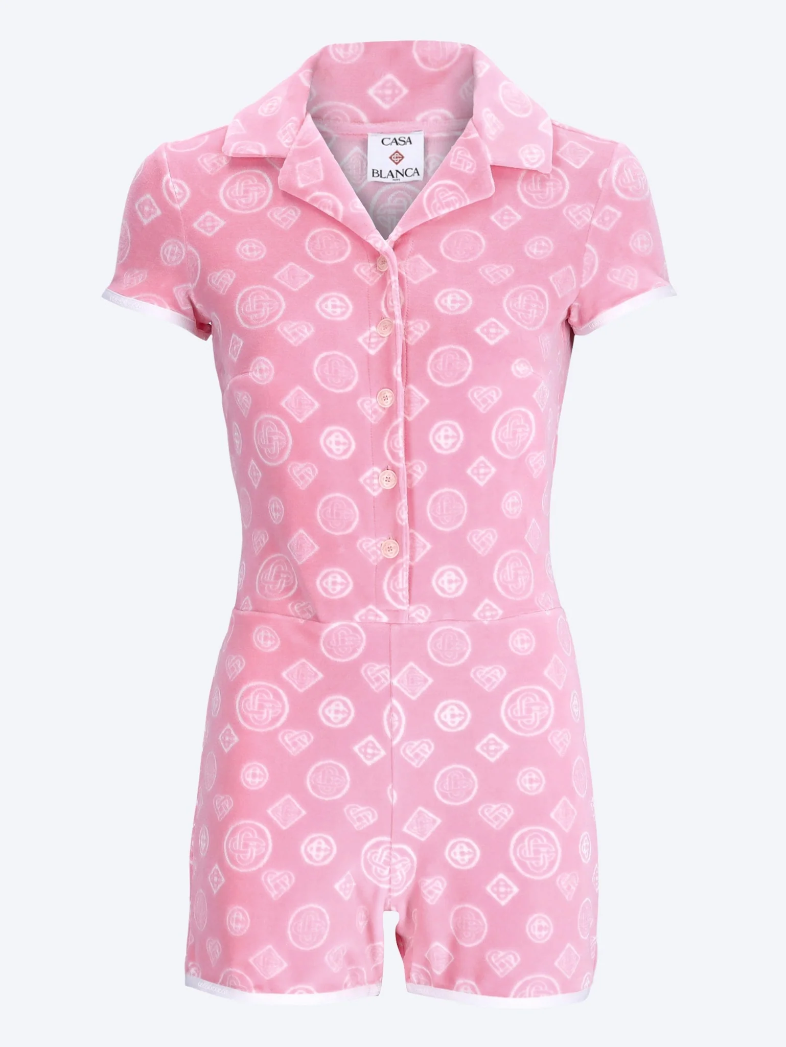 Velour monogram playsuit