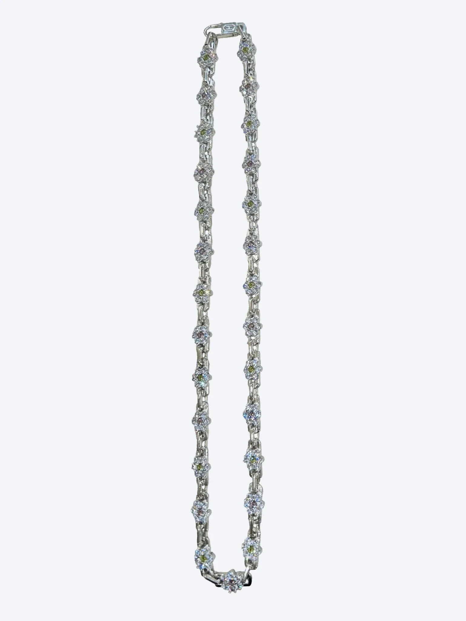 Chain daisy silver morganite
