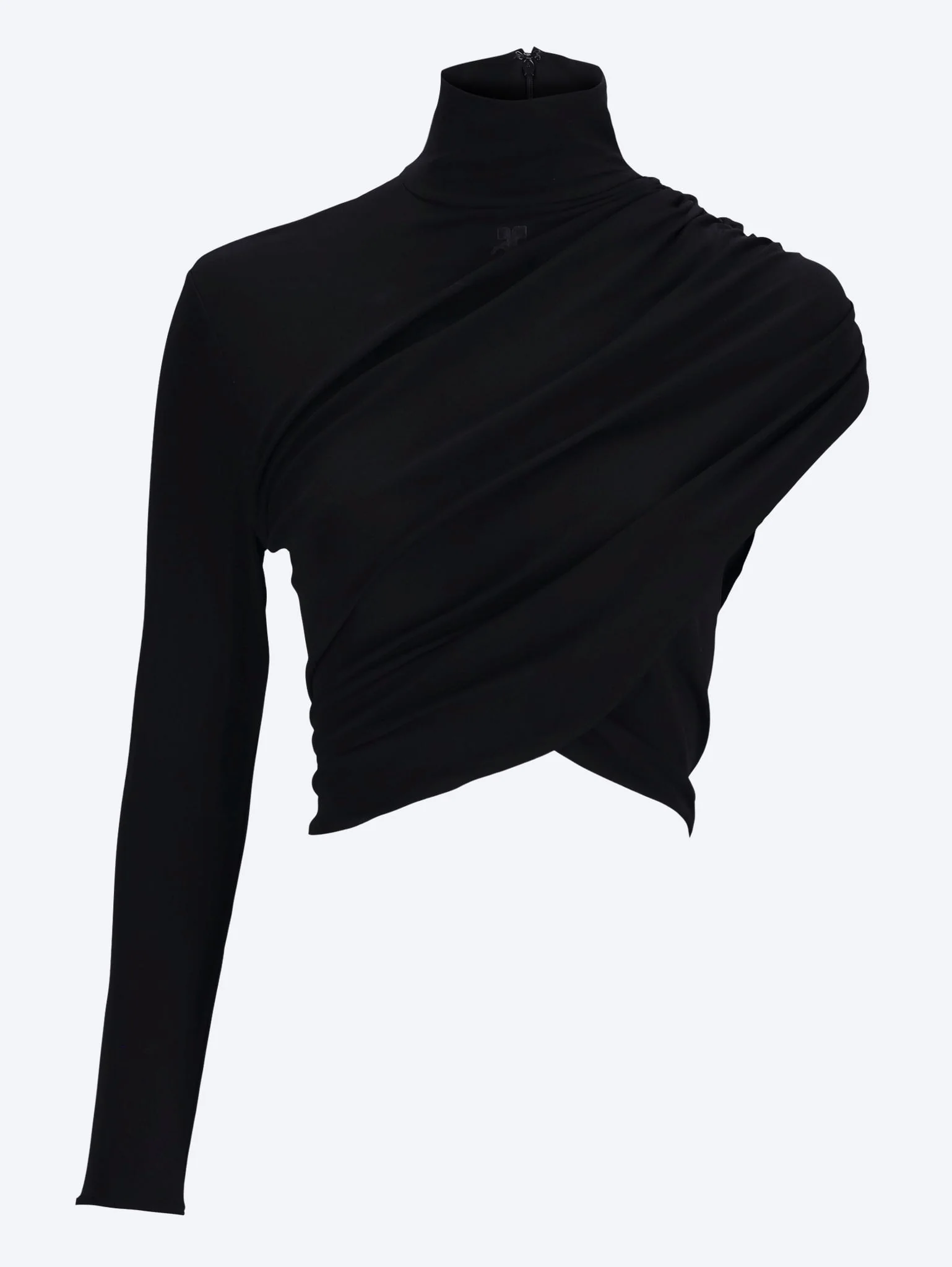 Asymmetrical twist jersey top