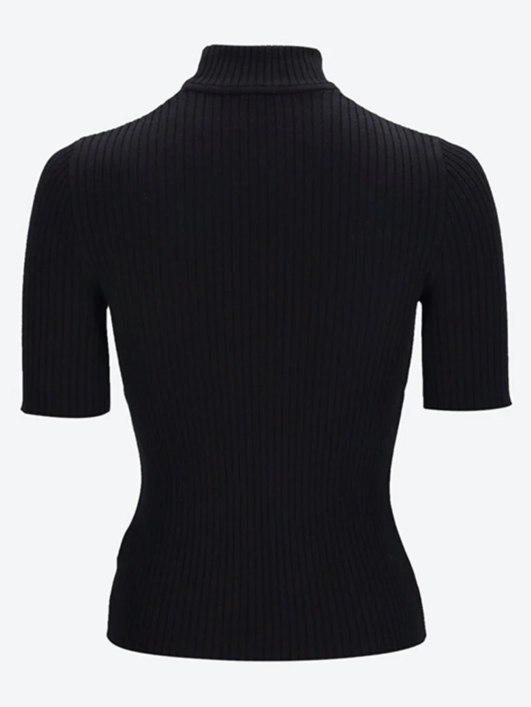 Reedition rib knit short sleeve sweater - Image 2
