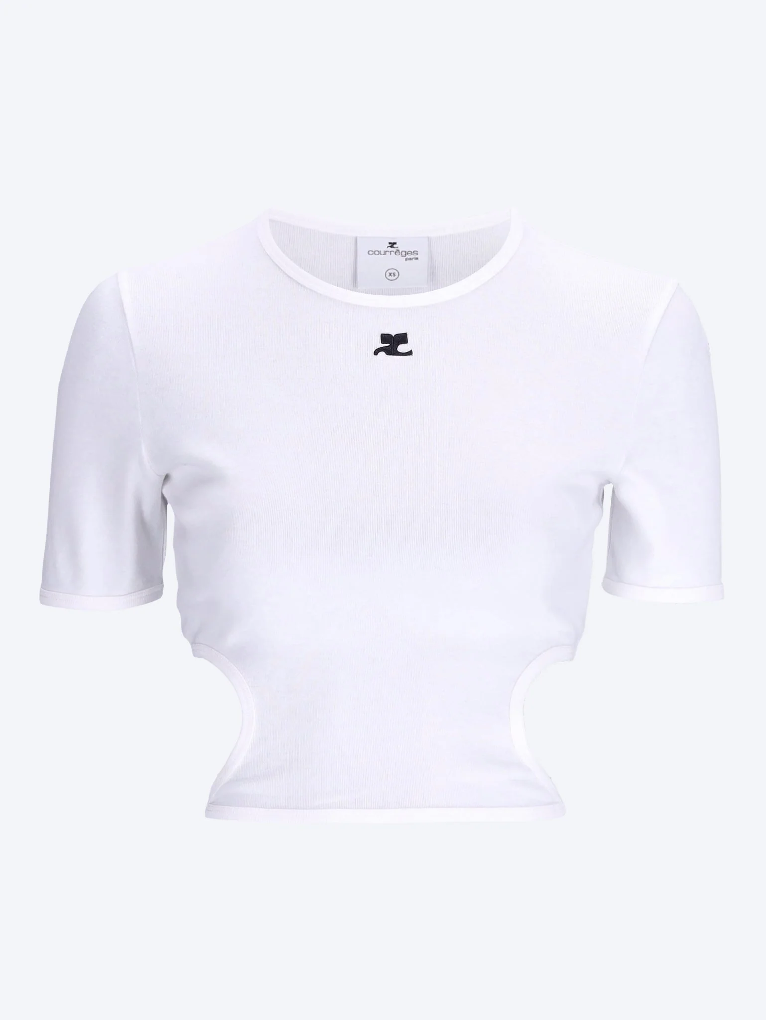 Ribbon cut out contrast t-shirt