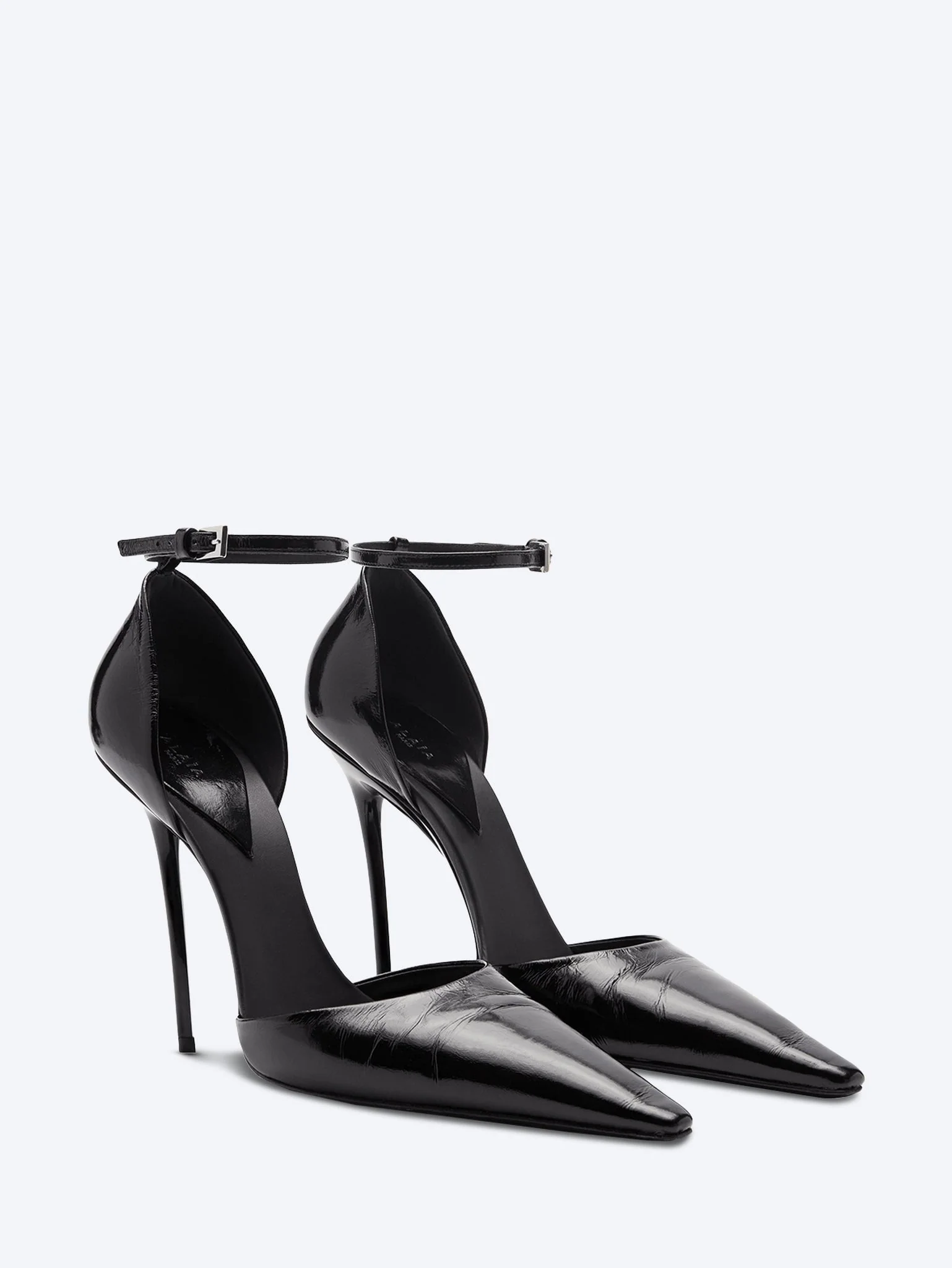 Creased calfskin d'orsay 90 pumps