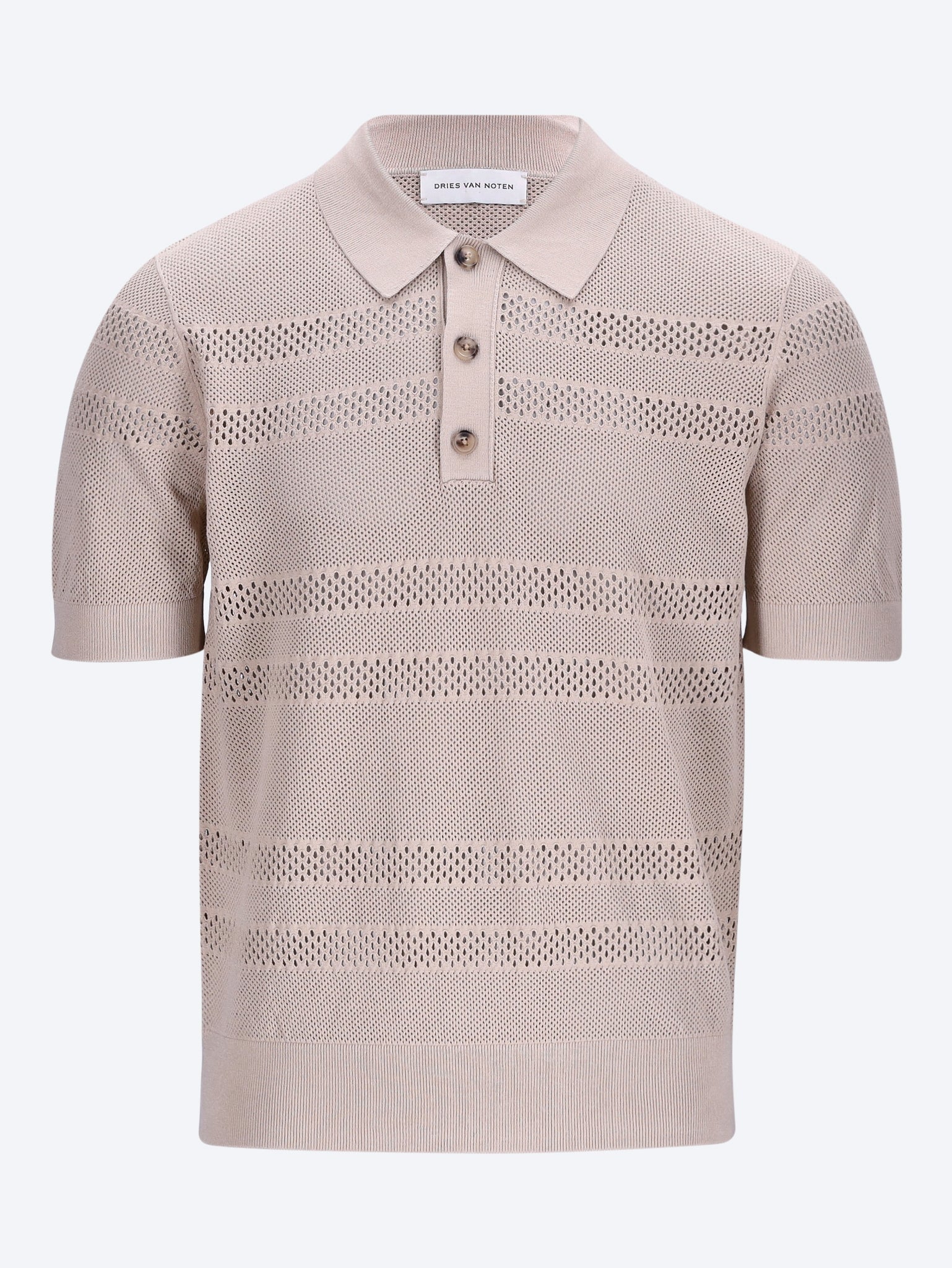 Short-sleeve mesh polo shirt