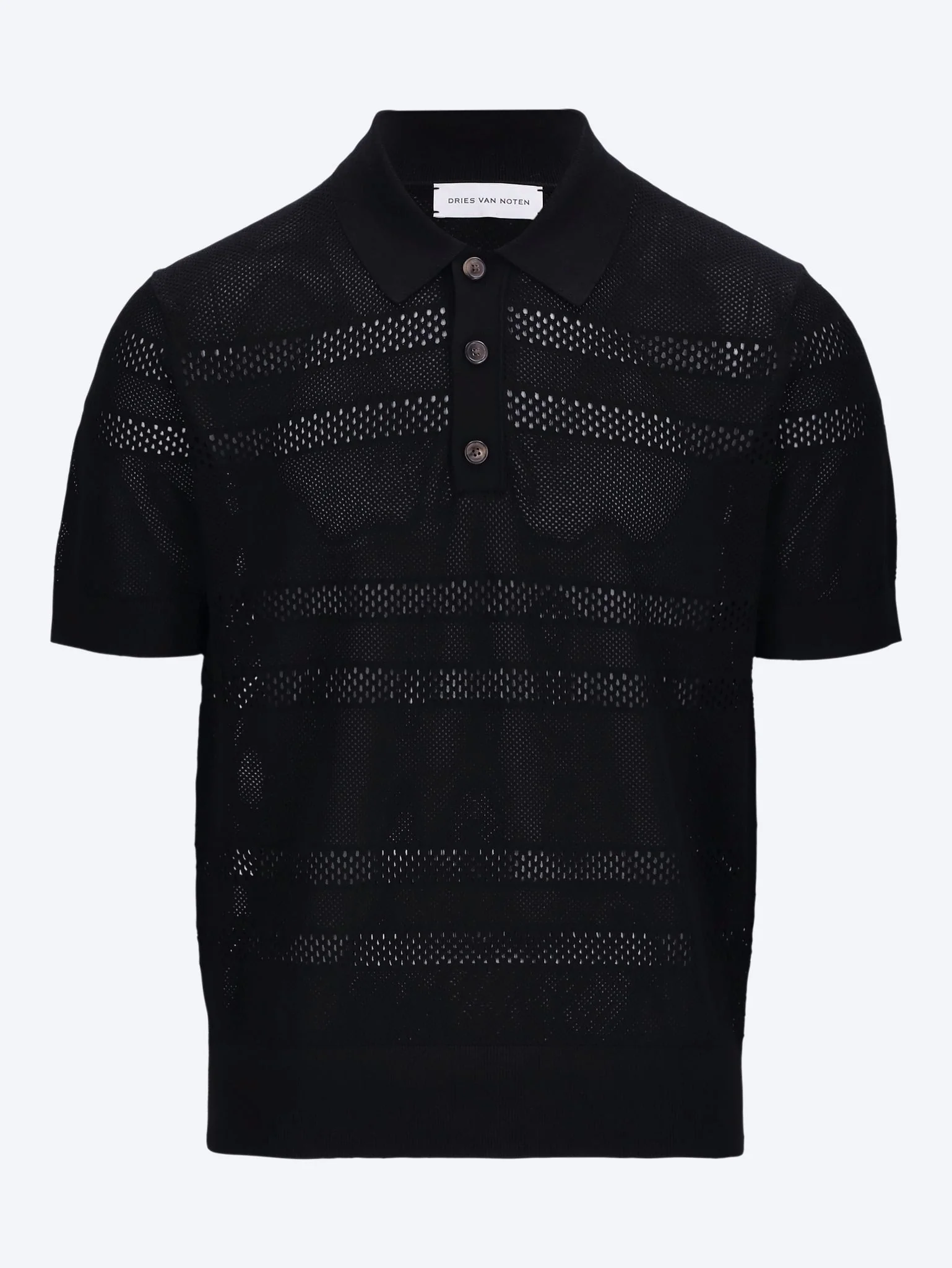 Short-sleeve mesh polo shirt