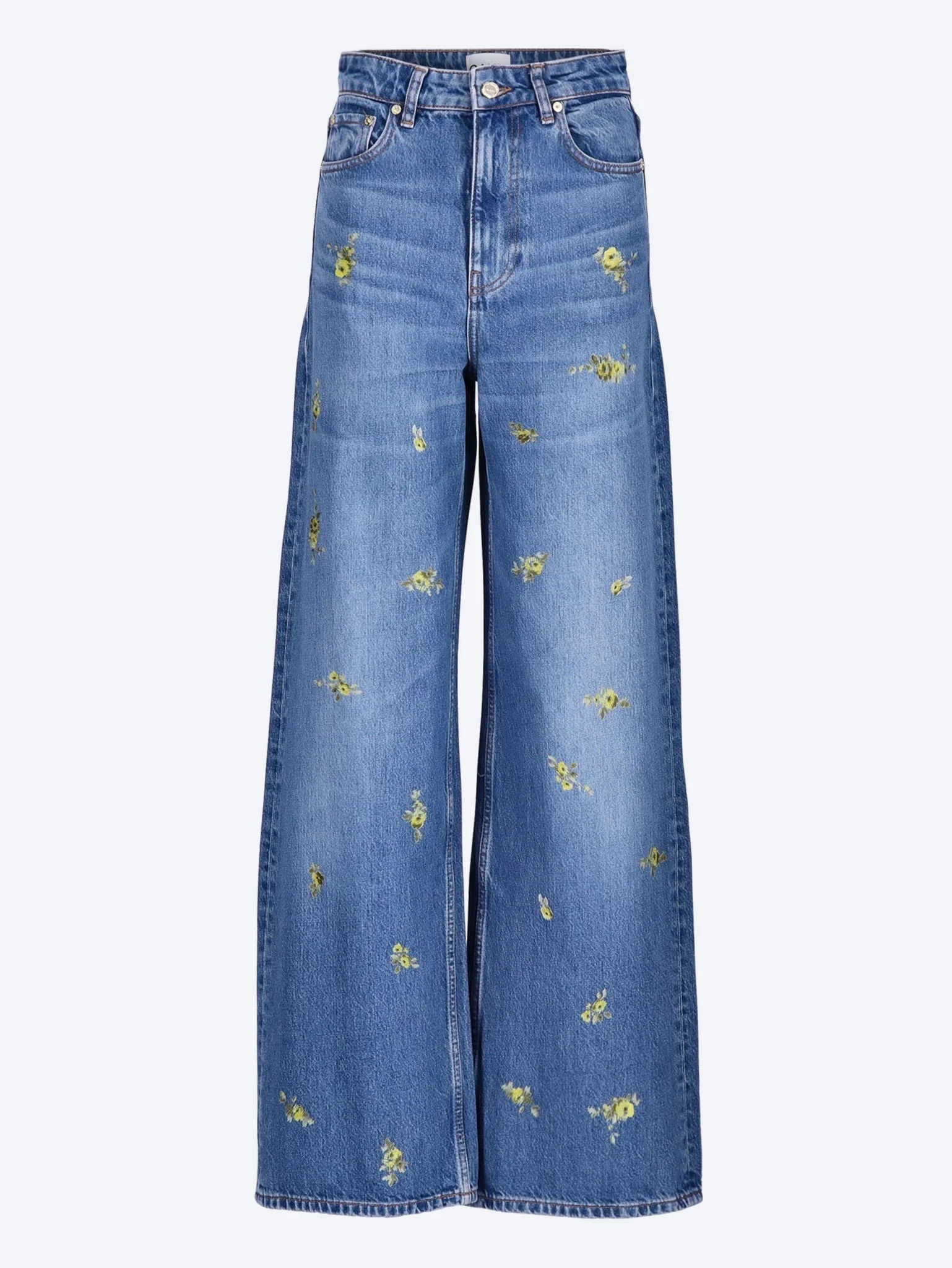 Printed flower denim lari jeans