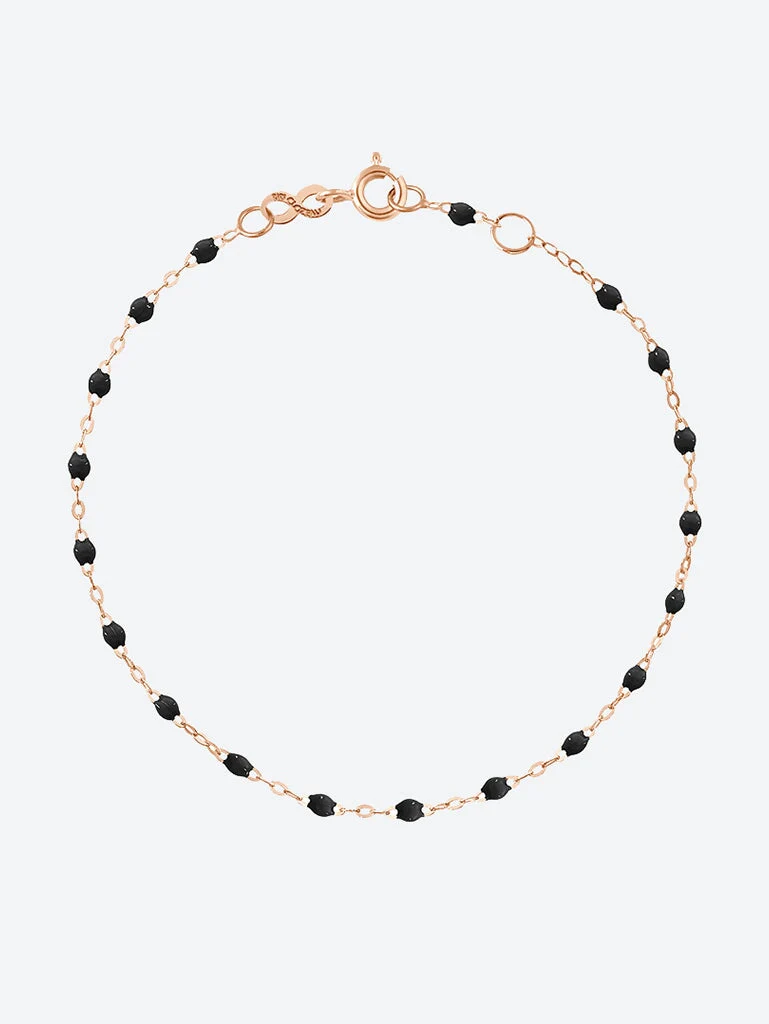 Bracelet or rose noire 17 cm