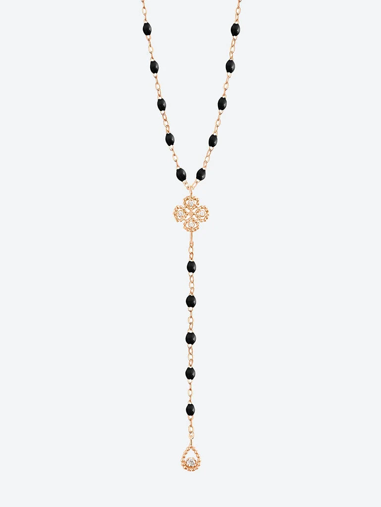 Rdc or rose diamant 0k06 lotus trefle noire 45 cm