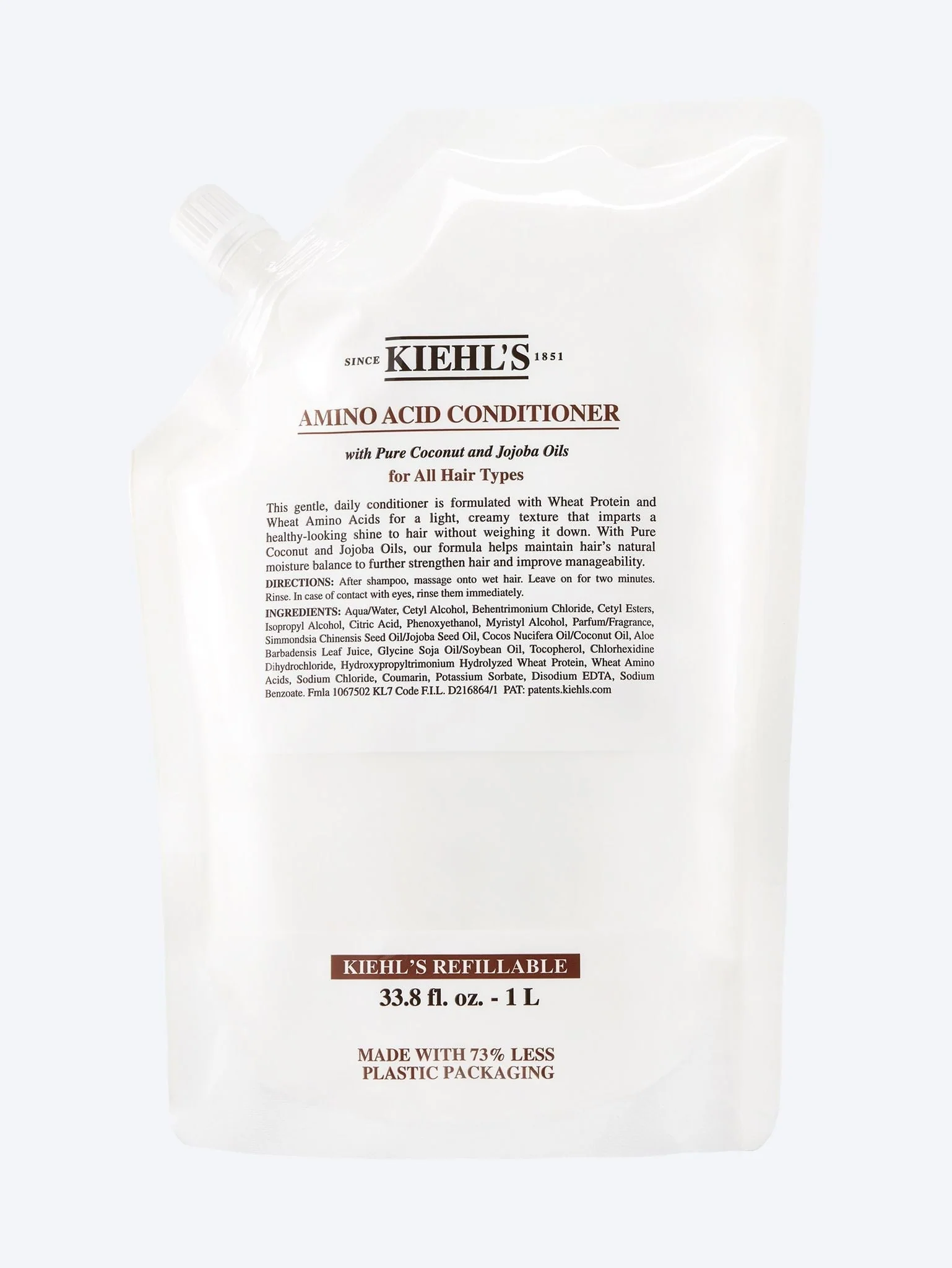 Amino acid conditioner refill pouch