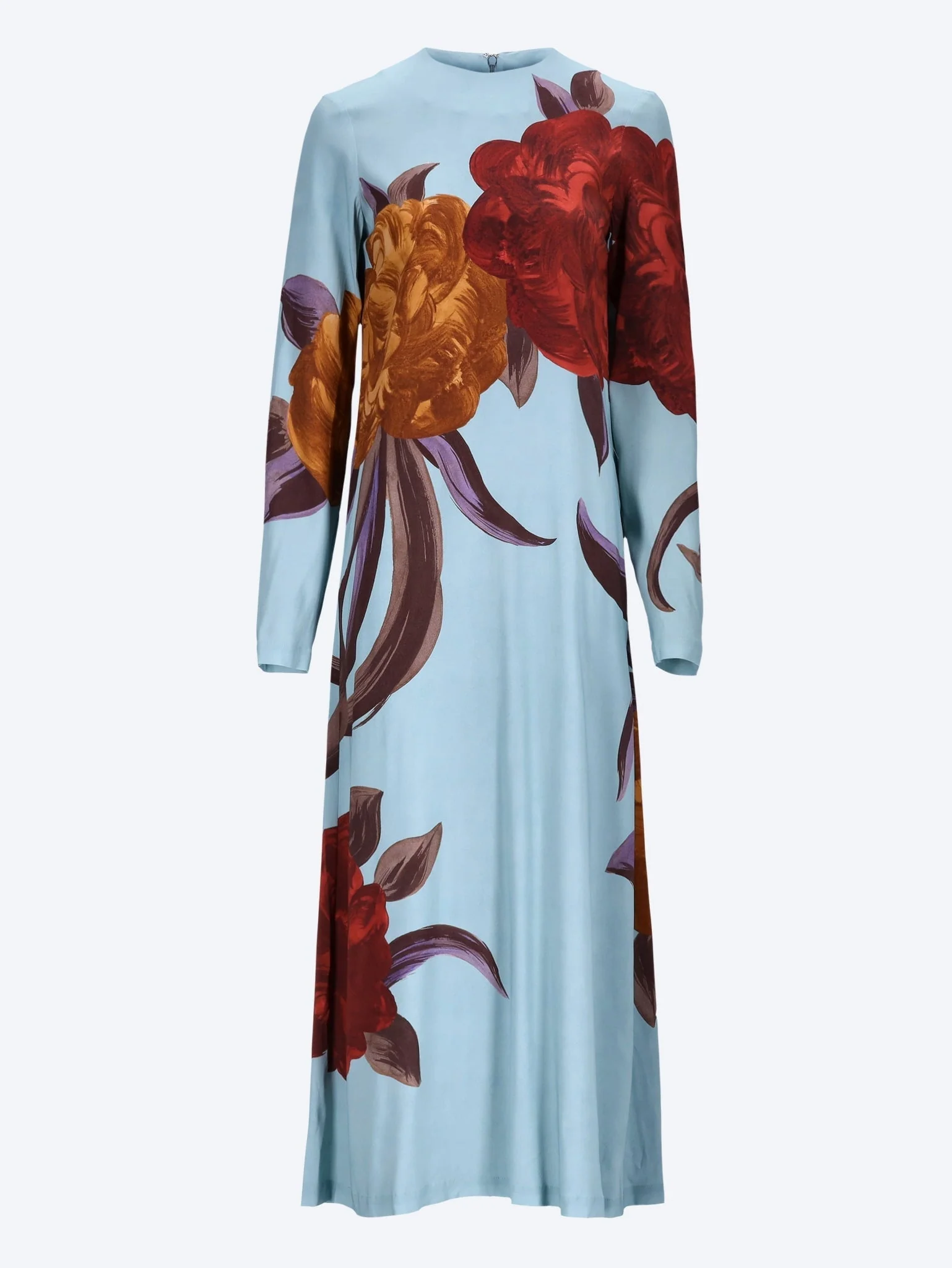 Peony placee long sleeve swing dress