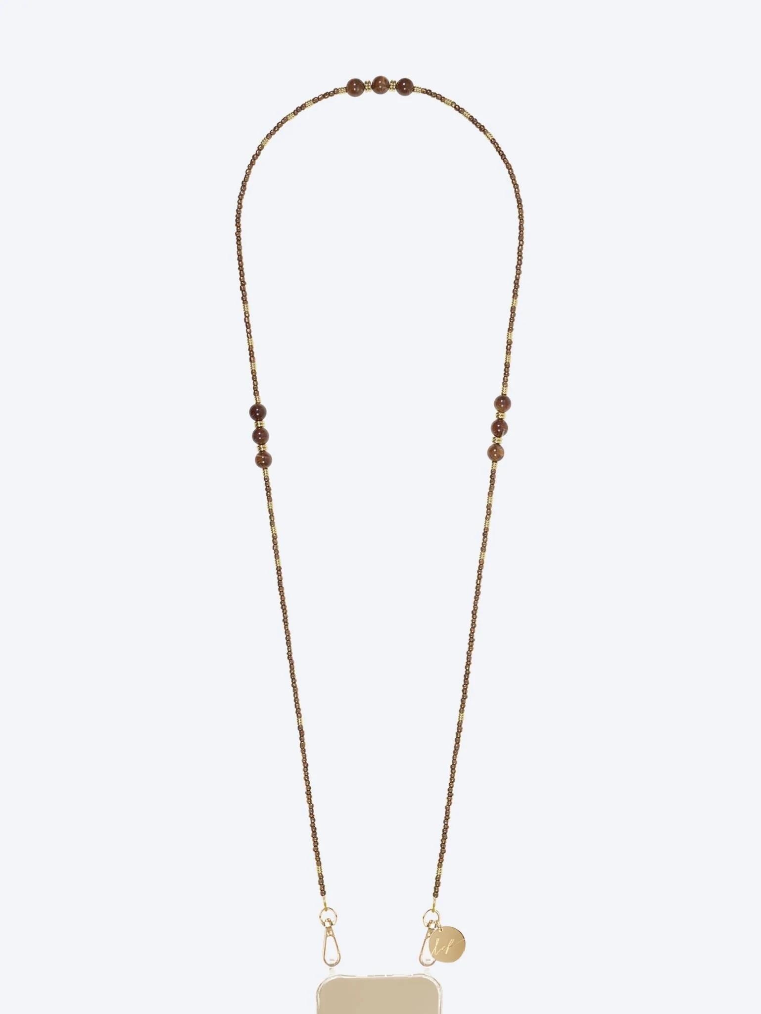 Long iris bronze pearl chain 120cm