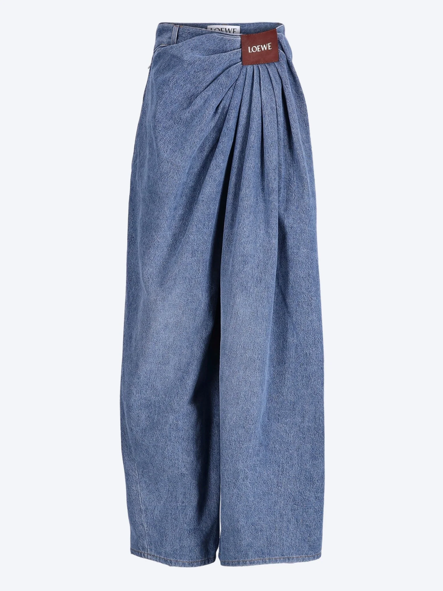 Cotton draped jeans
