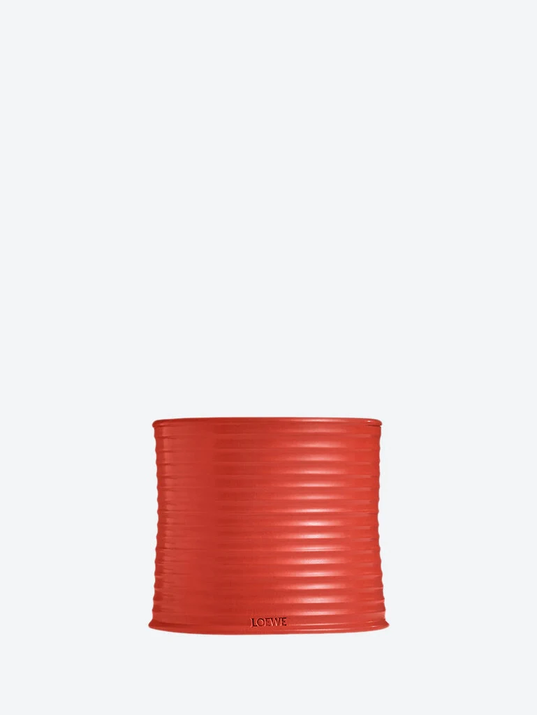Large tomato leaves ceramic candle