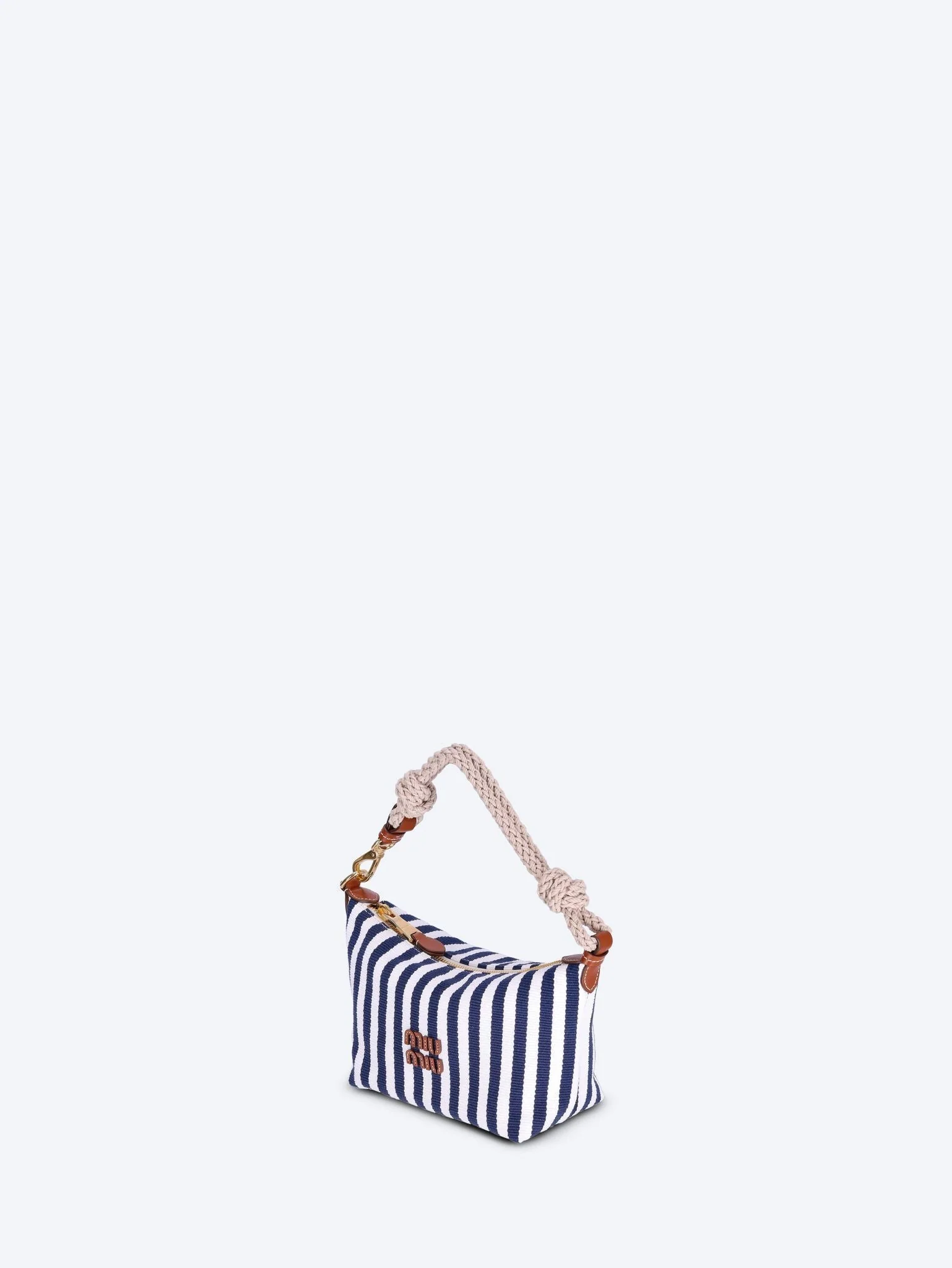 Cotton and leather handbag - Image 2