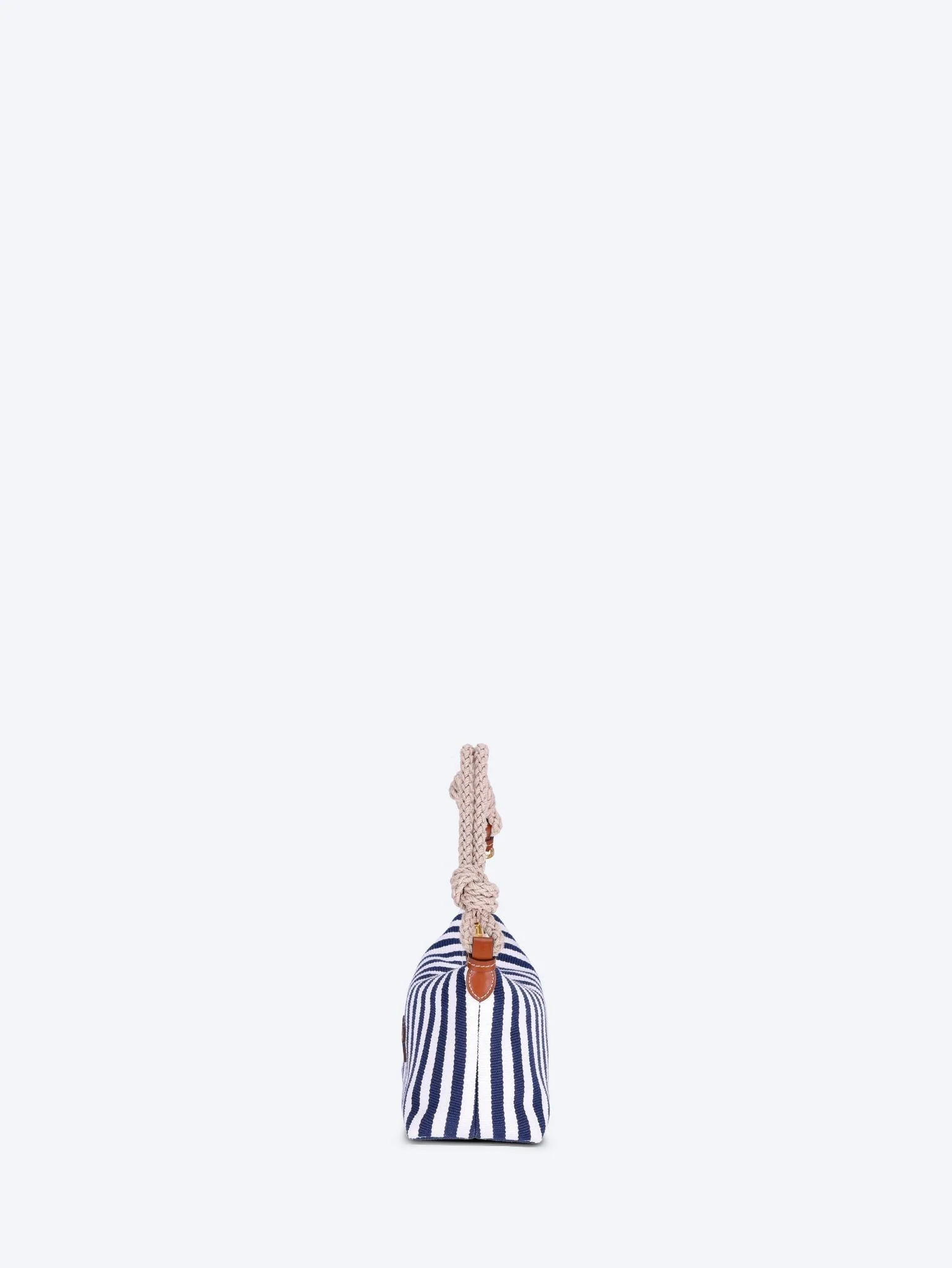 Cotton and leather handbag - Image 3