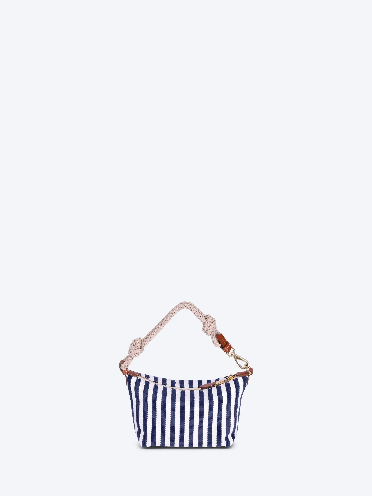 Cotton and leather handbag - Image 4