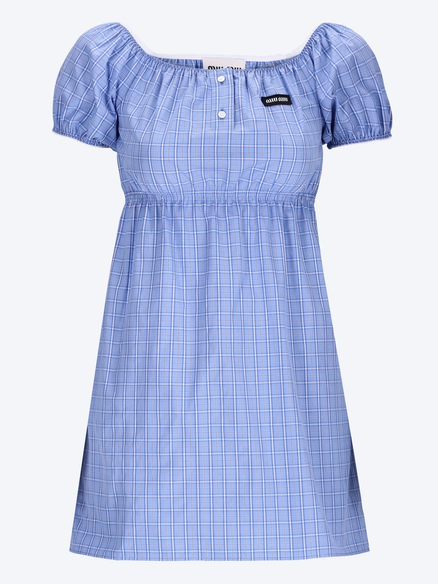 Checked poplin mini-dress