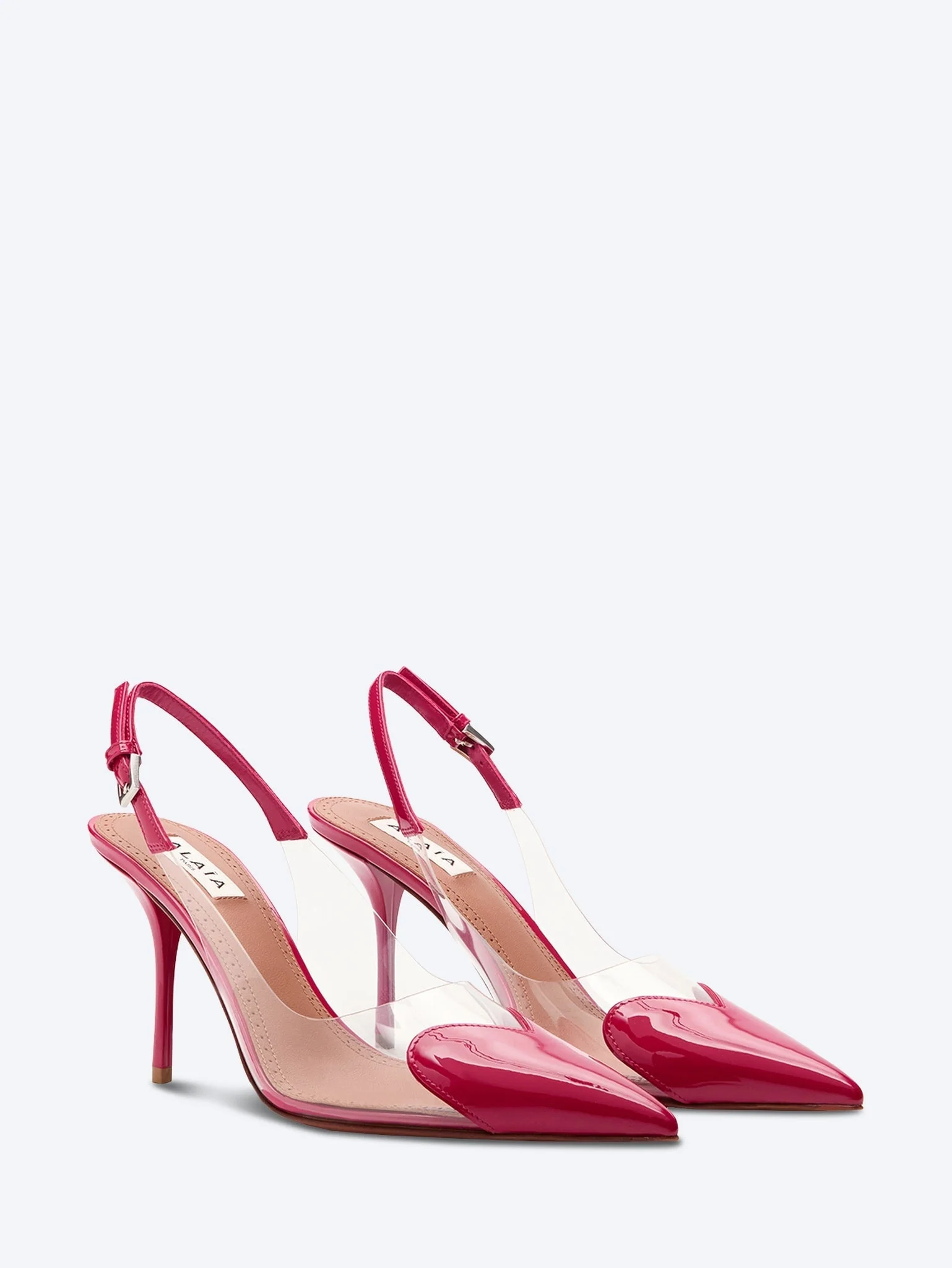 Patent calfskin slingbacks 90