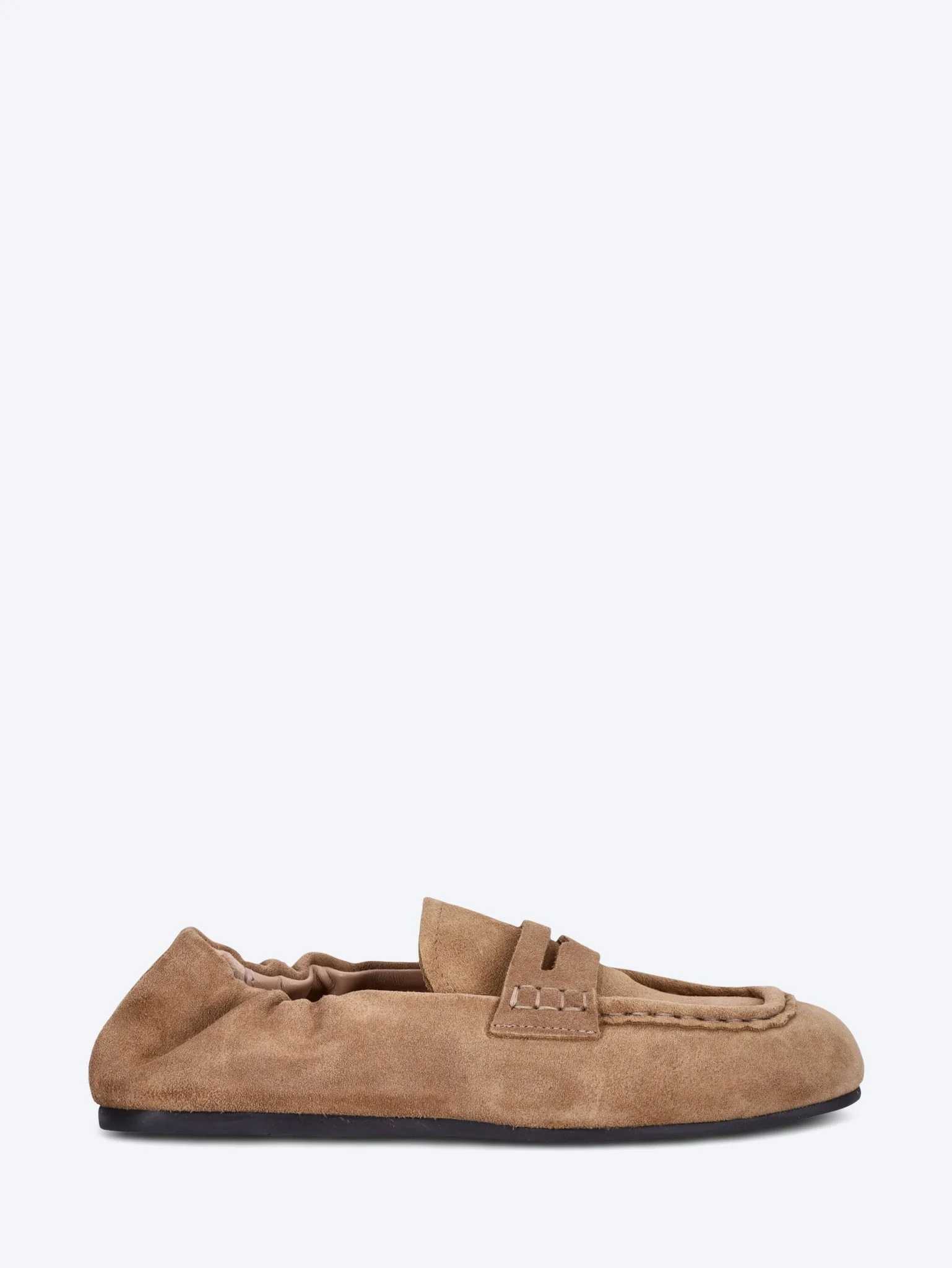 Penny square suede loafers