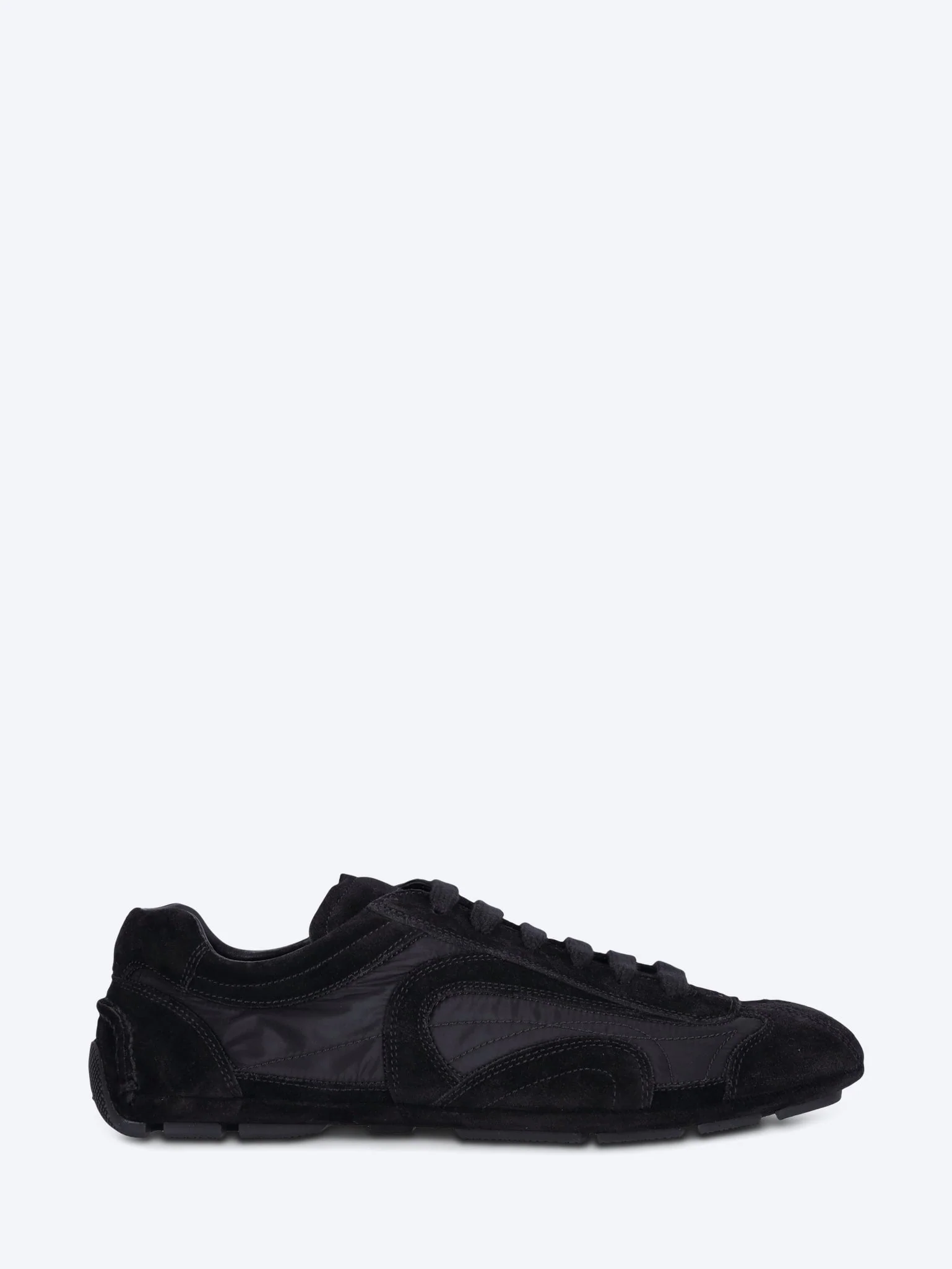 Suede and nylon sneakers