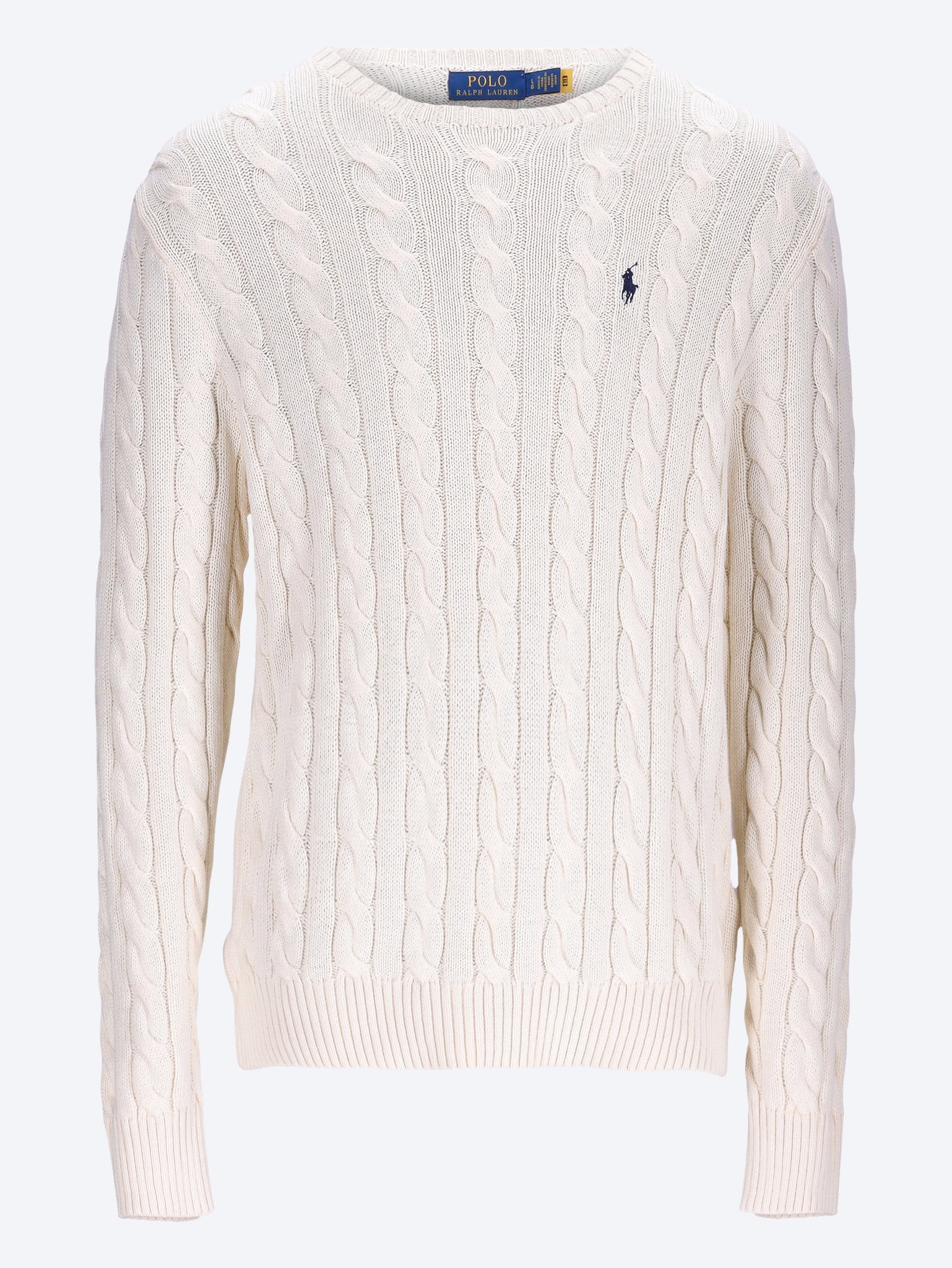 Cable knit crewneck sweater