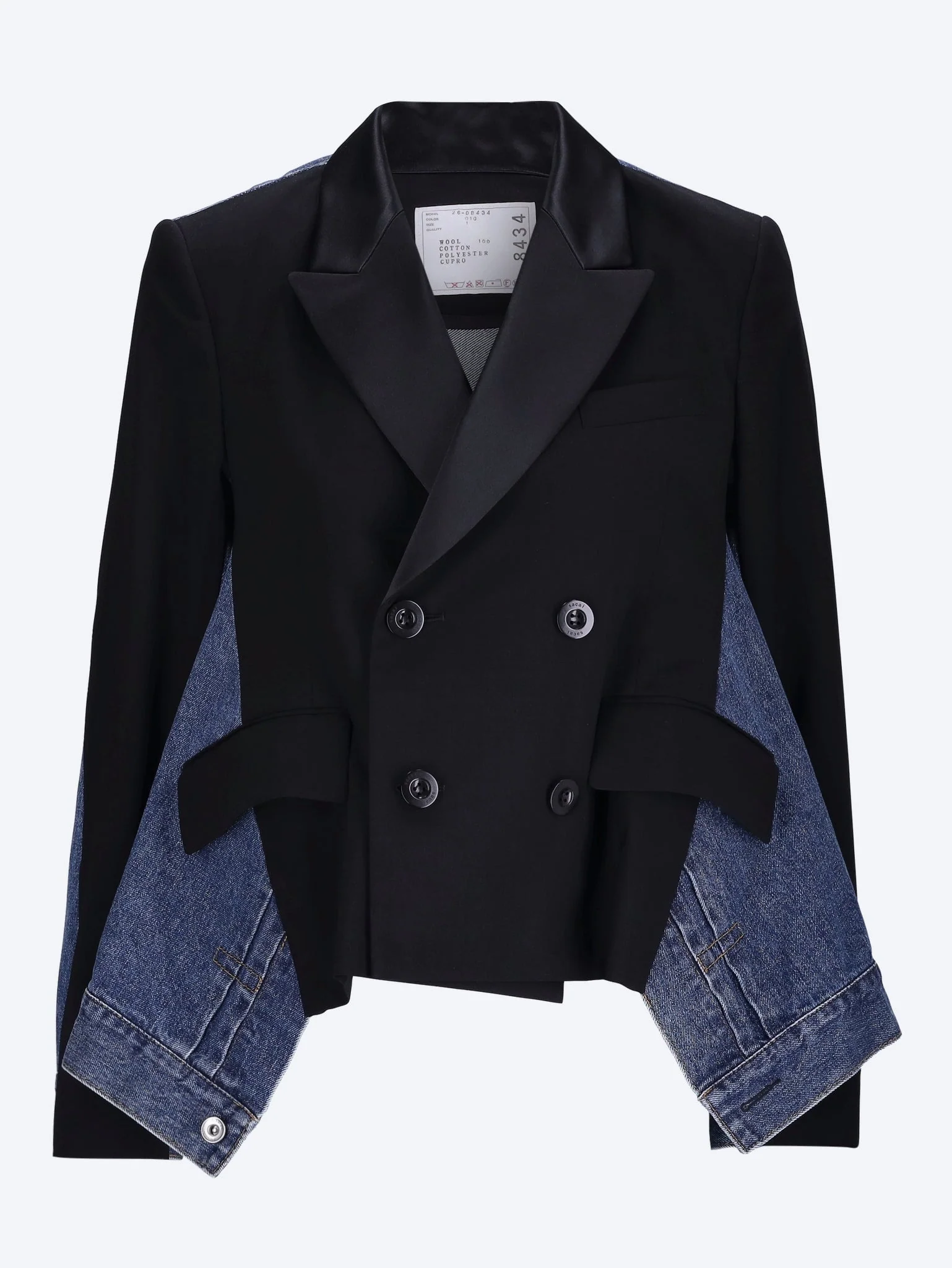 Wool suiting x denim jacket