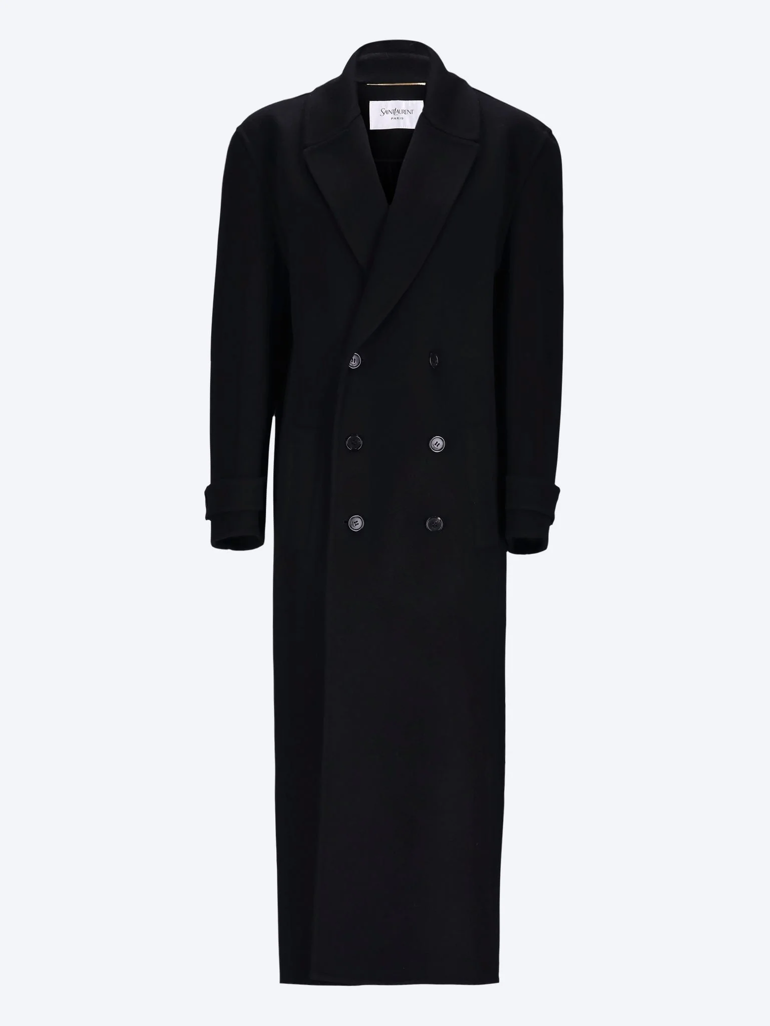 Brushed cashmere wool long coat