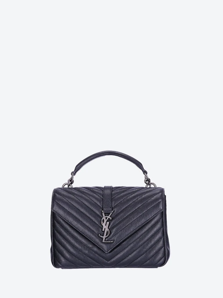 College medium quilted leather shoulder bag
