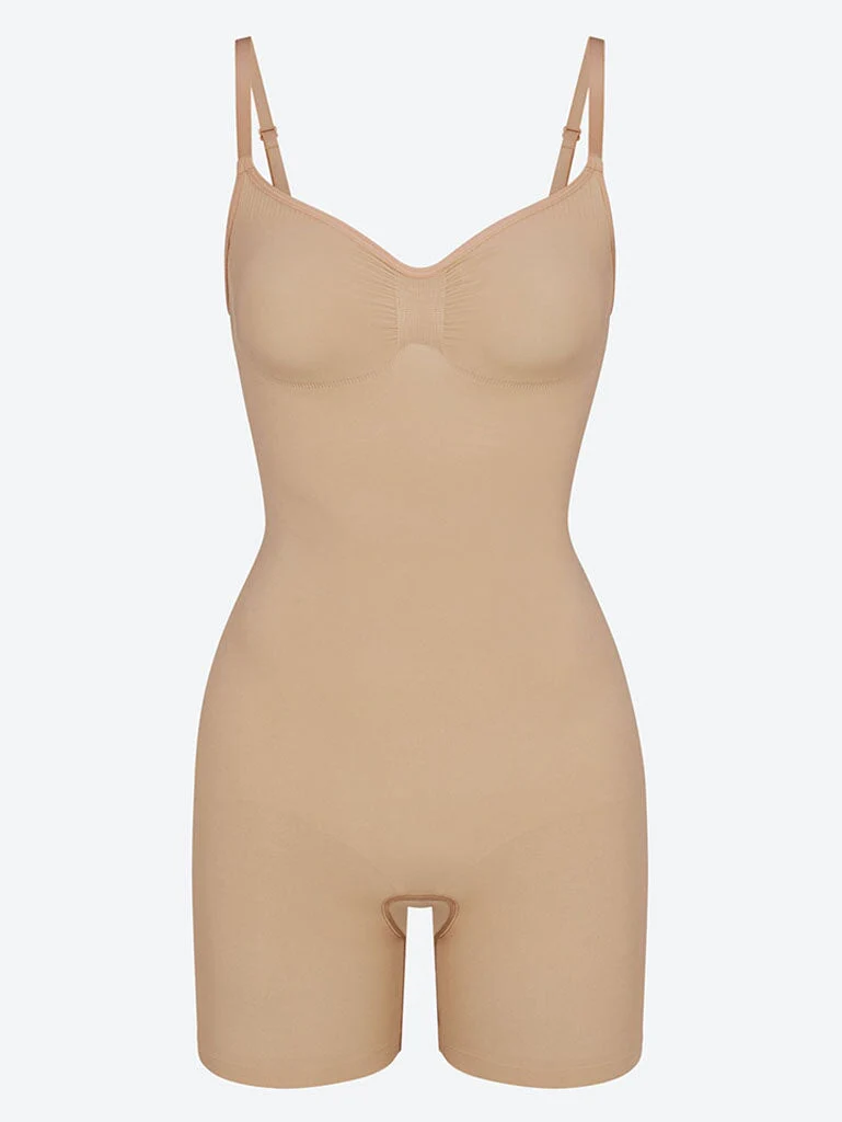 Seamless sculpt mid thigh bodysuit