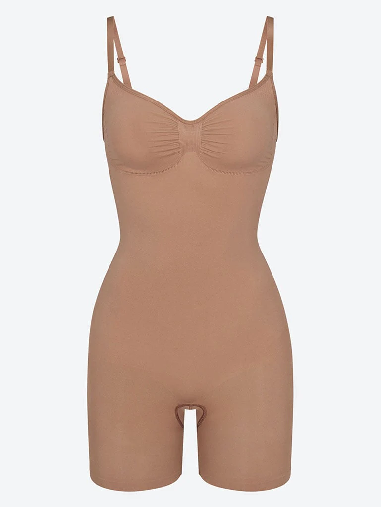 Seamless sculpt mid thigh bodysuit