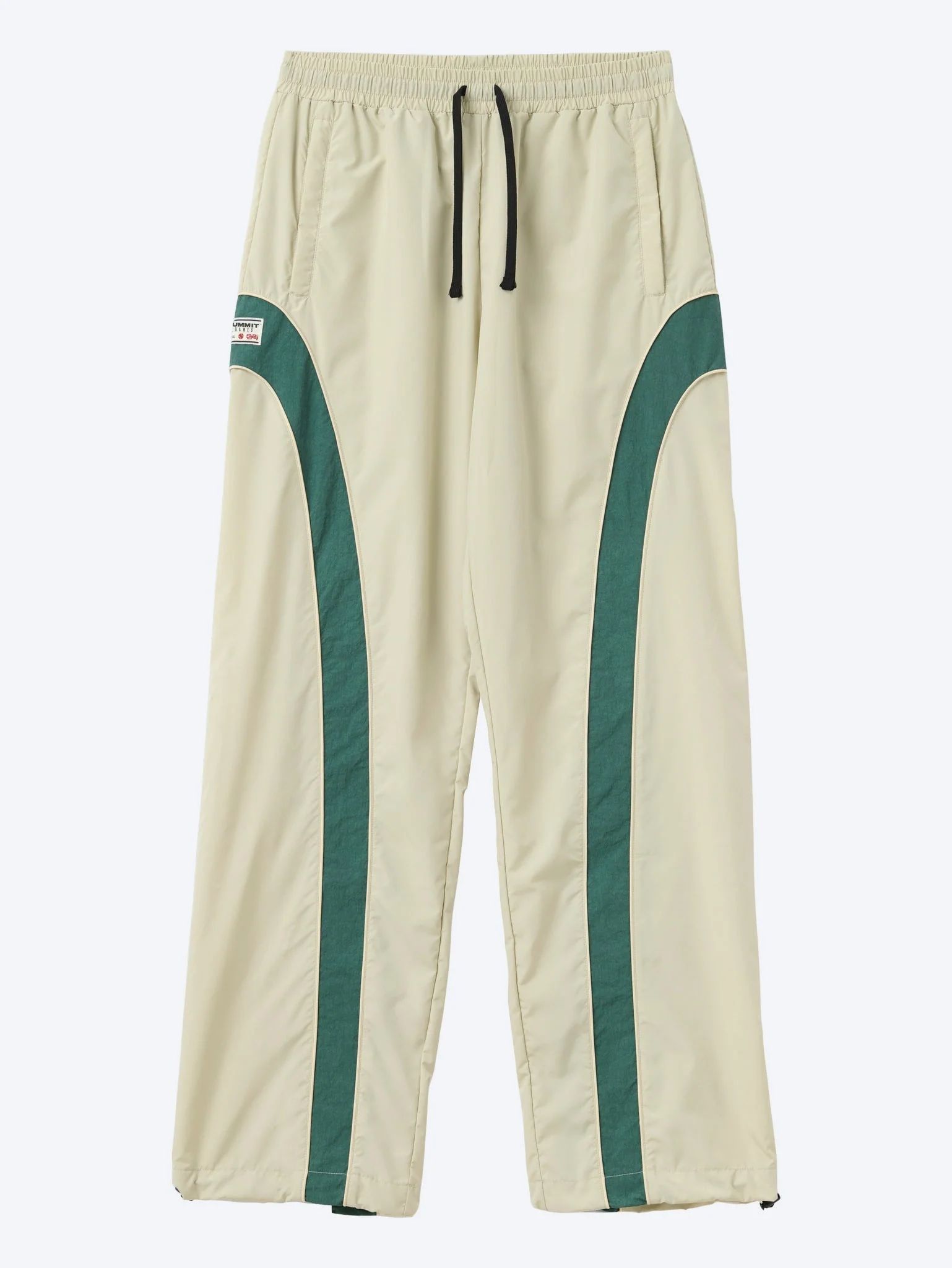 Contrast panel ripstop nylon track pants