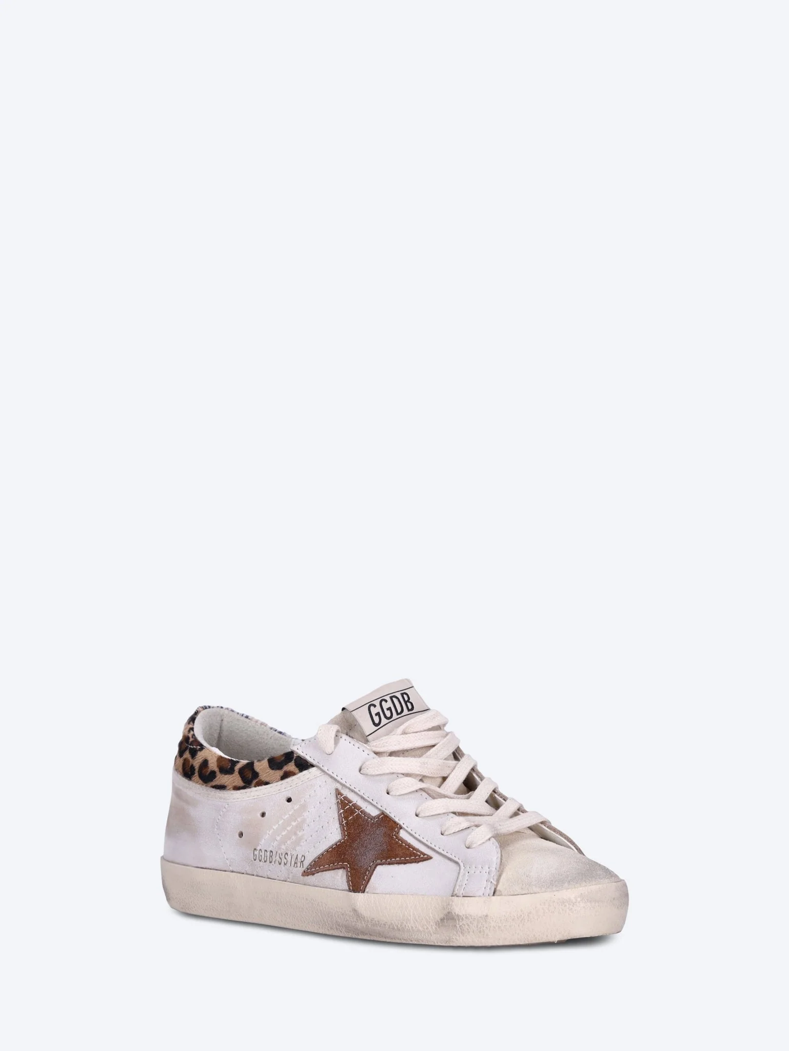 Super star leather horsy leo printed collar suede star sneakers - Image 2