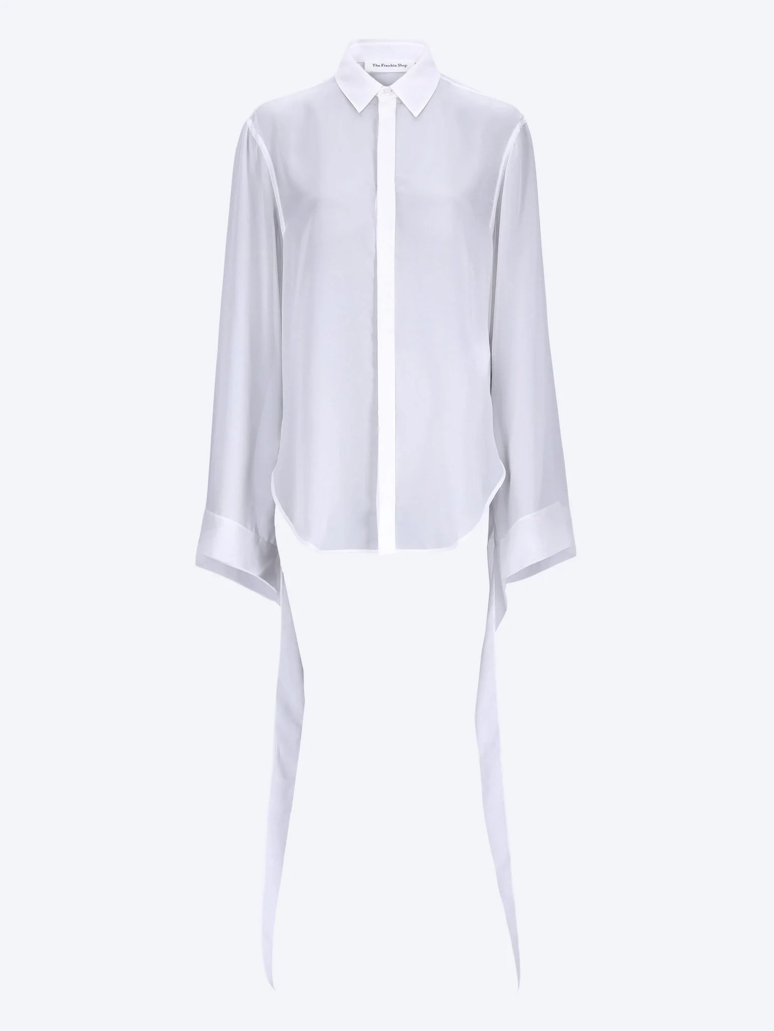 Verlin sheer chiffon tie cuff shirt