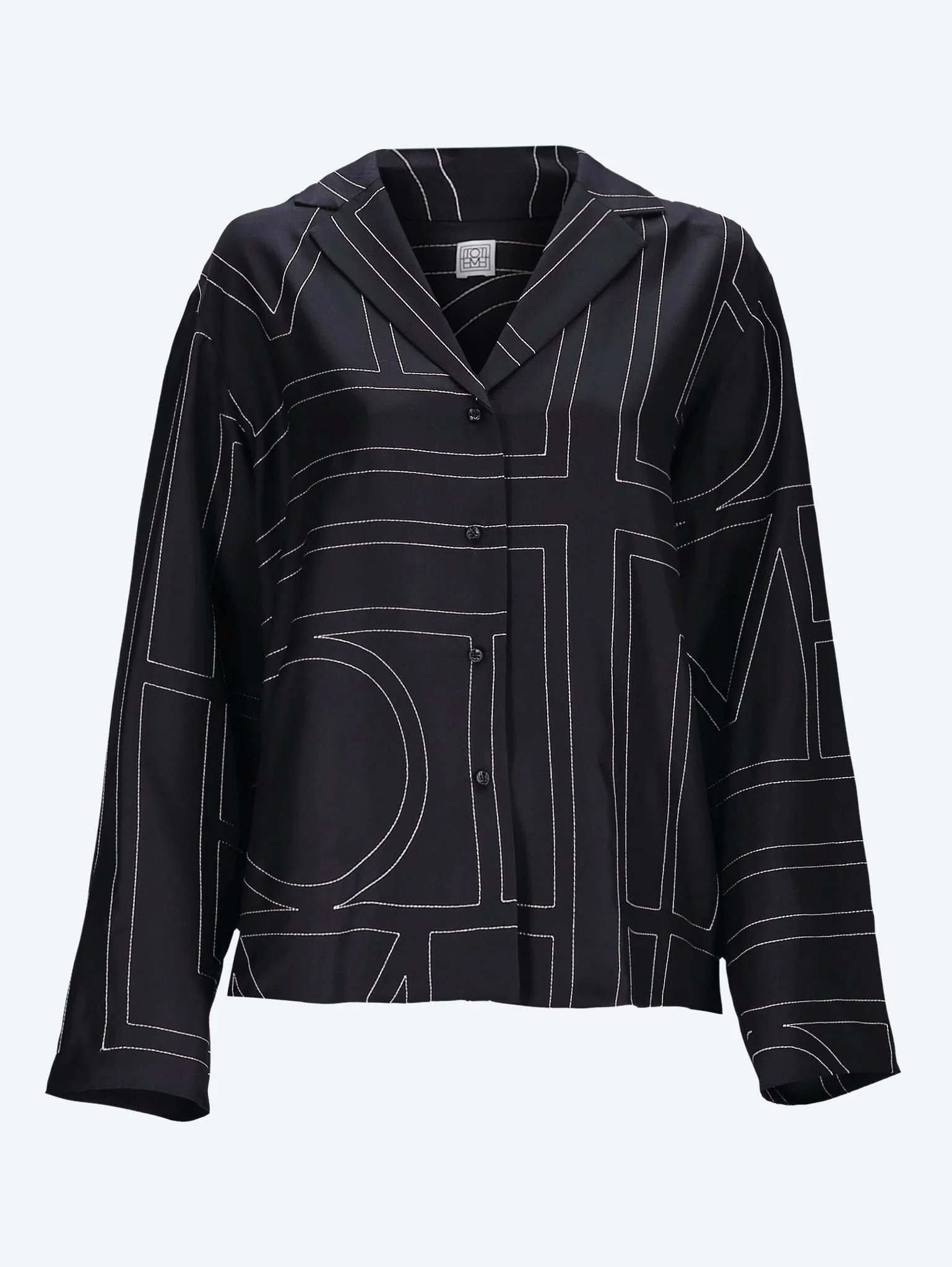 Monogram silk pj top